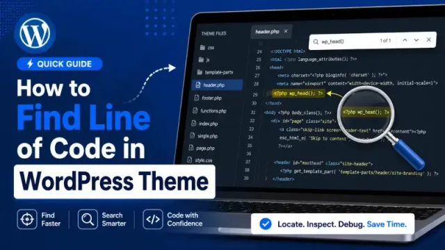 Find line of code in a WordPress theme